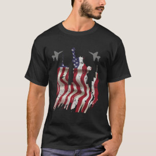Camiseta Fighter Jet Airplane Usa Flag 4 De Julho Patrioti