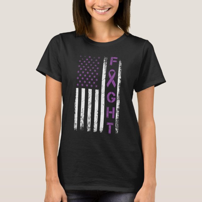 Camiseta Fighter USA Flag  Fight Crohns Disease Awareness (Frente)