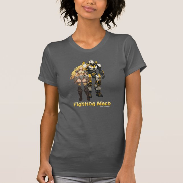 Camiseta Fighting Mech (Unidade Dourada) (Frente)