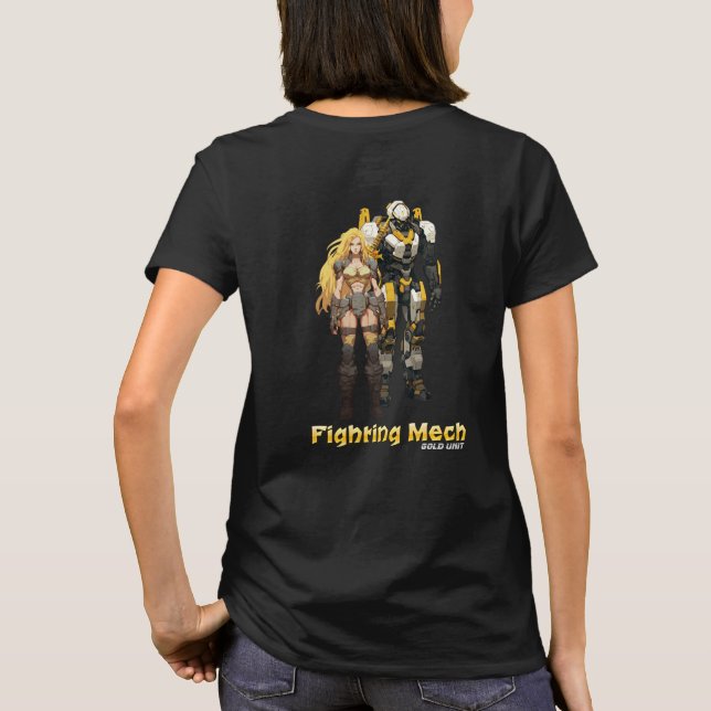 Camiseta Fighting Mech (Unidade Dourada) (Verso)