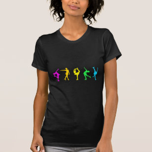 Camiseta Figura arco-íris Pastel de néon dos patinadores