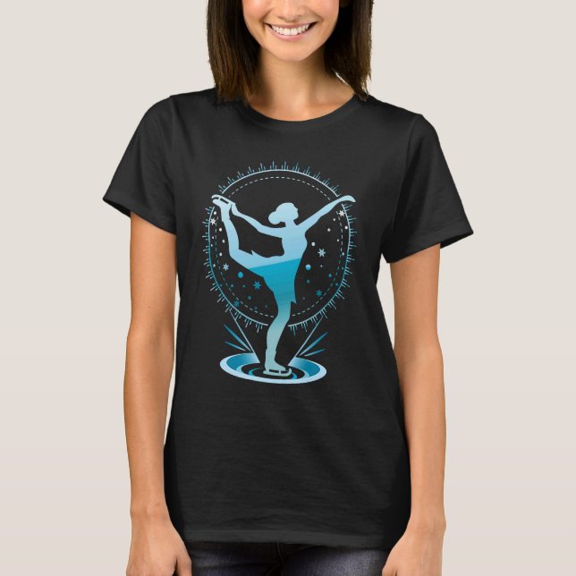 Camiseta Figura da dança do gelo patinando (Frente)