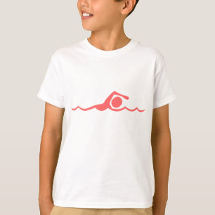Camiseta Figura da natação - rosa tropical