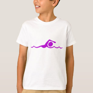 Camiseta Figura da natação - roxo