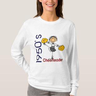 Camiseta figura da vara do cheerleader dos anos 50