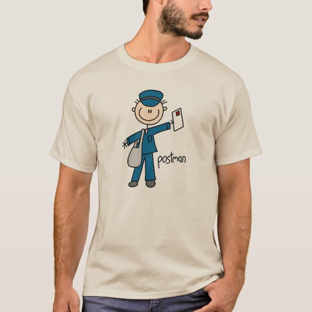 Camiseta Figura da vara do trabalhador postal (Frente)