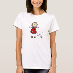 Camiseta Figura da vara que espera gêmeos