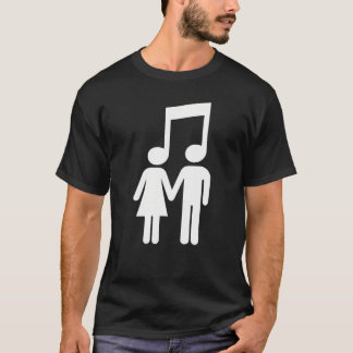 Camiseta Figura de Casal de Notas Musicais em Concerto