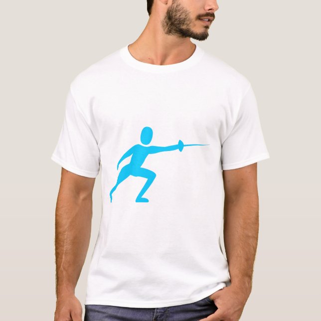 Camiseta Figura de cerca - Azul-céu (Frente)