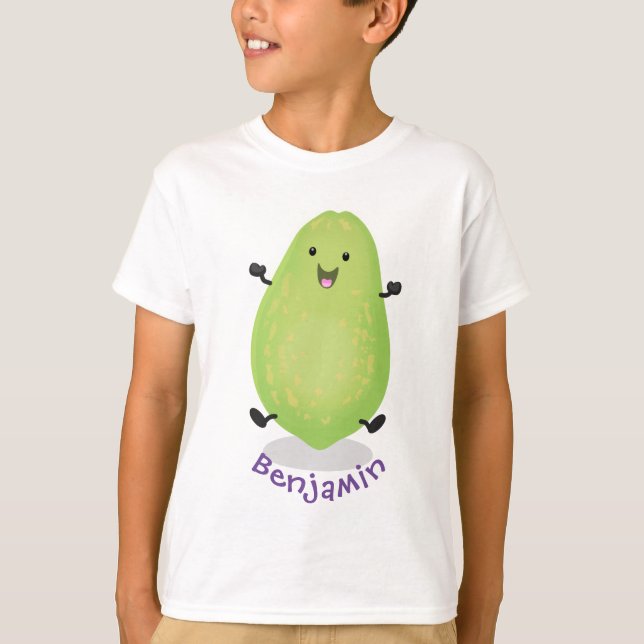 Camiseta Figura de desenho animado da pata de papaya kawaii (Frente)