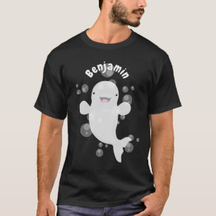 Camiseta Figura de desenho animado de bolhas de baleia belu