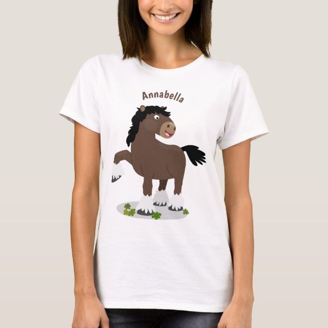 Camiseta Figura de desenho animado de corte Clydesdale (Frente)