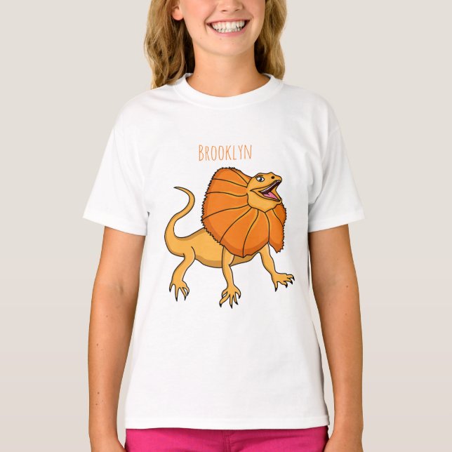 Camiseta Figura de desenho animado de lagarto-de-pescoço-fr (Frente)