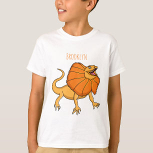 Camiseta Figura de desenho animado de lagarto-de-pescoço-fr