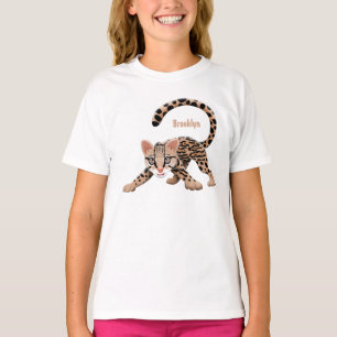 Camiseta Figura de desenho animado de ocelot bonito