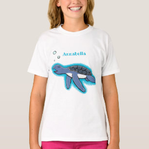 Camiseta Figura de desenho animado de tartaruga-do-mar