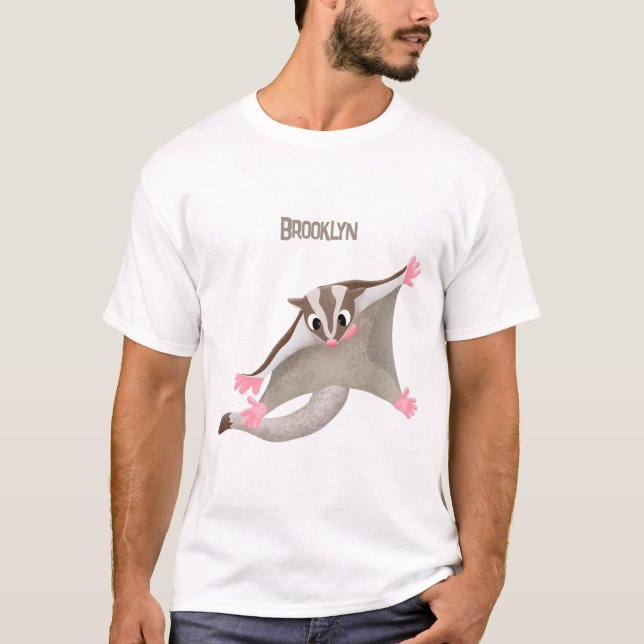 Camiseta Figura de desenho animado de um planador de açúcar (Frente)