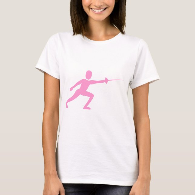 Camiseta Figura de Esgrima - Rosa (Frente)
