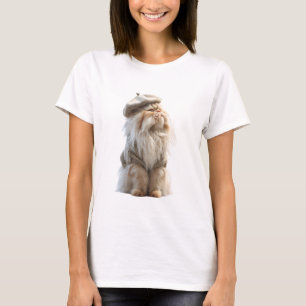 Camiseta Figura de Gato Persa de Artista Caprichosa