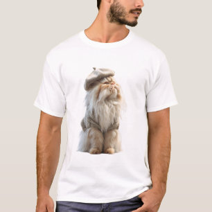 Camiseta Figura de Gato Persa de Artista Caprichoso