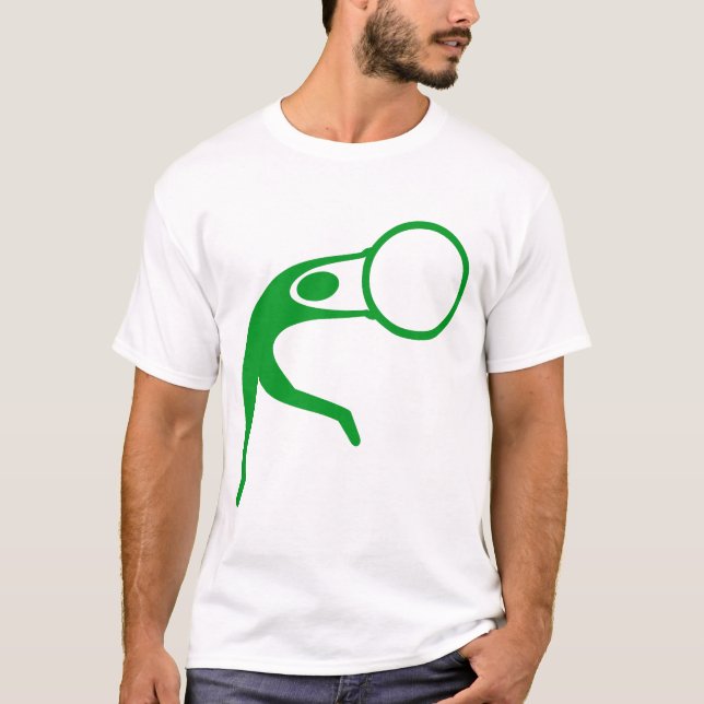 Camiseta Figura de Ginástica Rítmica - Verde Grama (Frente)
