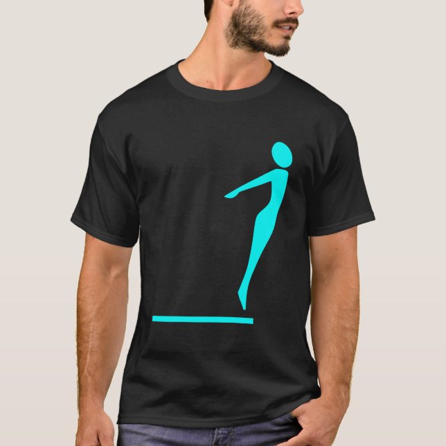 Camiseta Figura de mergulho - Ciano (Frente)