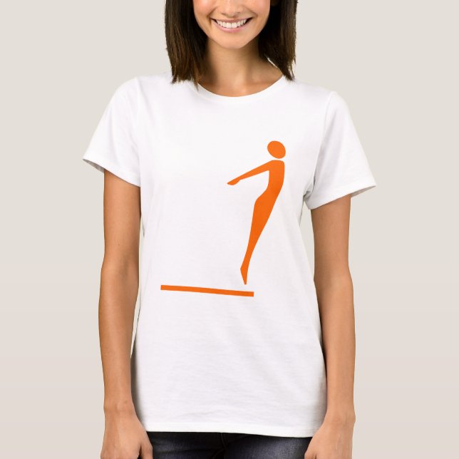Camiseta Figura de mergulho - Laranja (Frente)