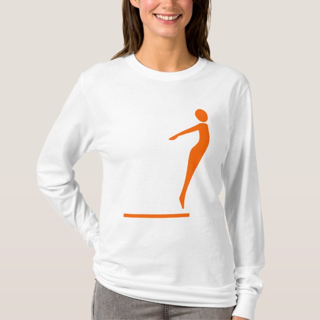 Camiseta Figura de mergulho - Laranja (Frente)