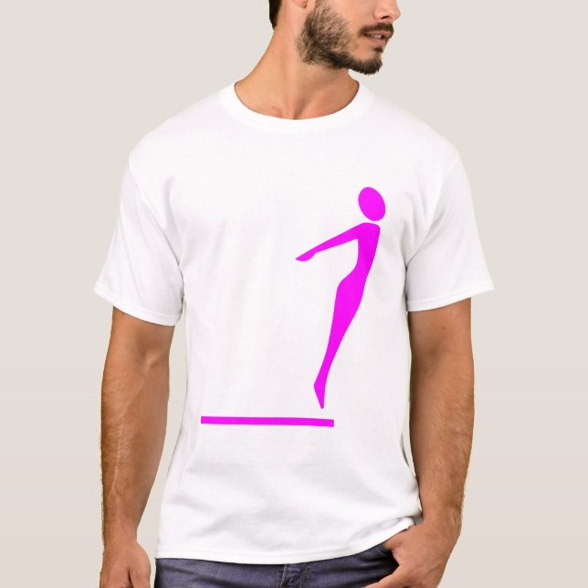 Camiseta Figura de mergulho - Magenta (Frente)
