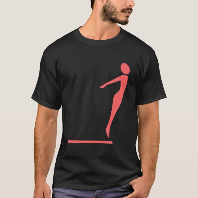 Camiseta Figura de mergulho - Rosa tropical (Frente)