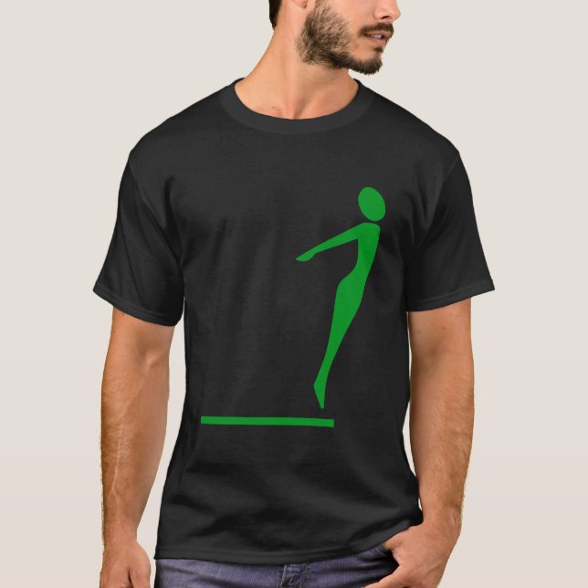 Camiseta Figura de mergulho - Verde de grama (Frente)