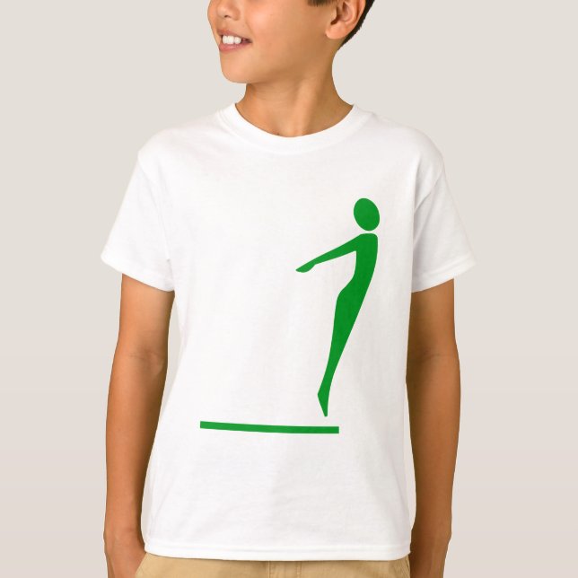 Camiseta Figura de mergulho - Verde de grama (Frente)