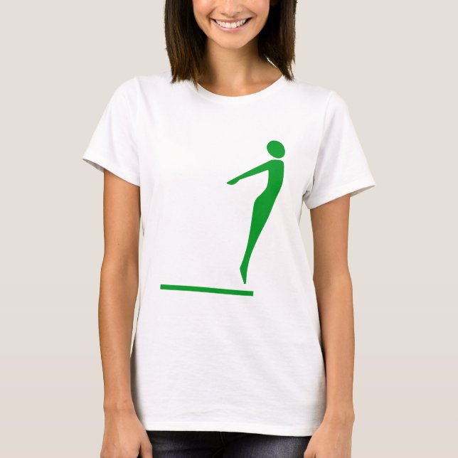 Camiseta Figura de mergulho - Verde de grama (Frente)