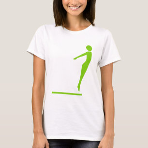 Camiseta Figura de mergulho - Verde marciano