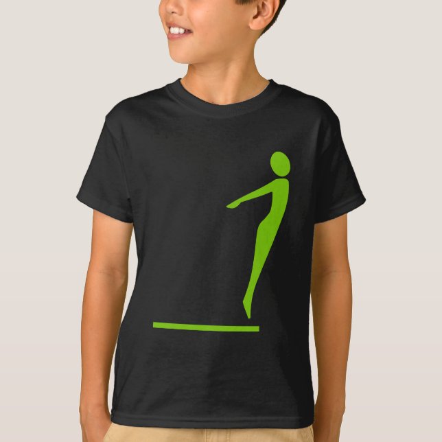 Camiseta Figura de mergulho - Verde marciano (Frente)