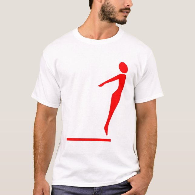 Camiseta Figura de mergulho - Vermelho (Frente)