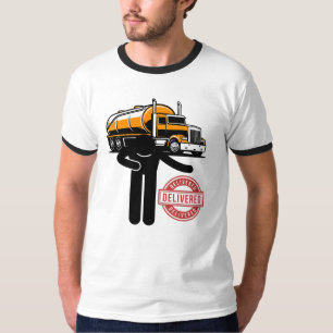 Camiseta Figura de Palito de Logística de Caminhão Tanque E