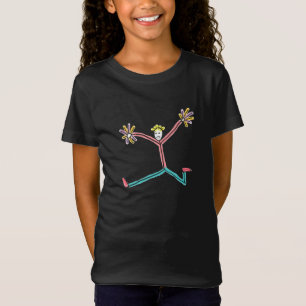 Camiseta Figura de Palito Saltando de Cheerleader