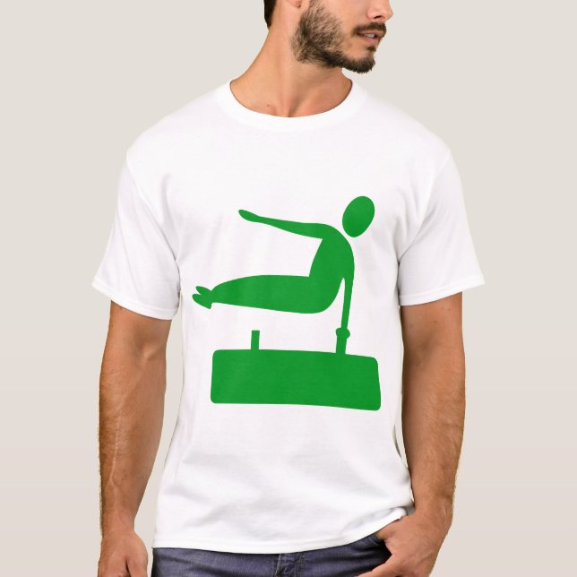 Camiseta Figura de salto: verde-grama (Frente)