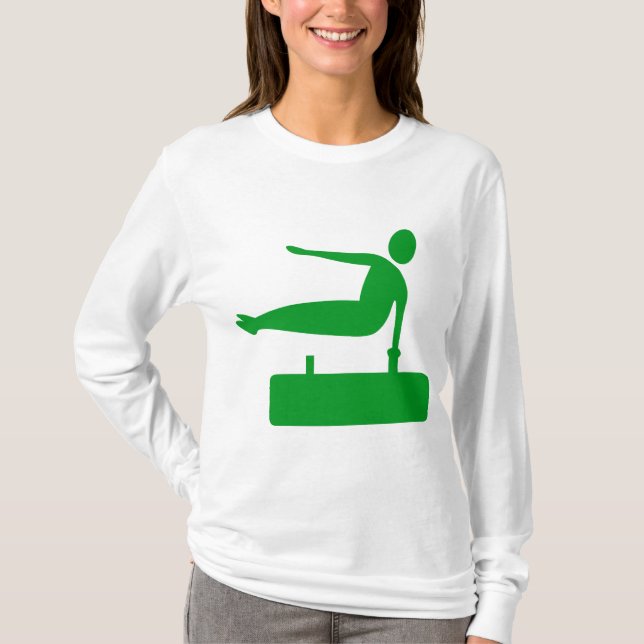 Camiseta Figura de salto: verde-grama (Frente)
