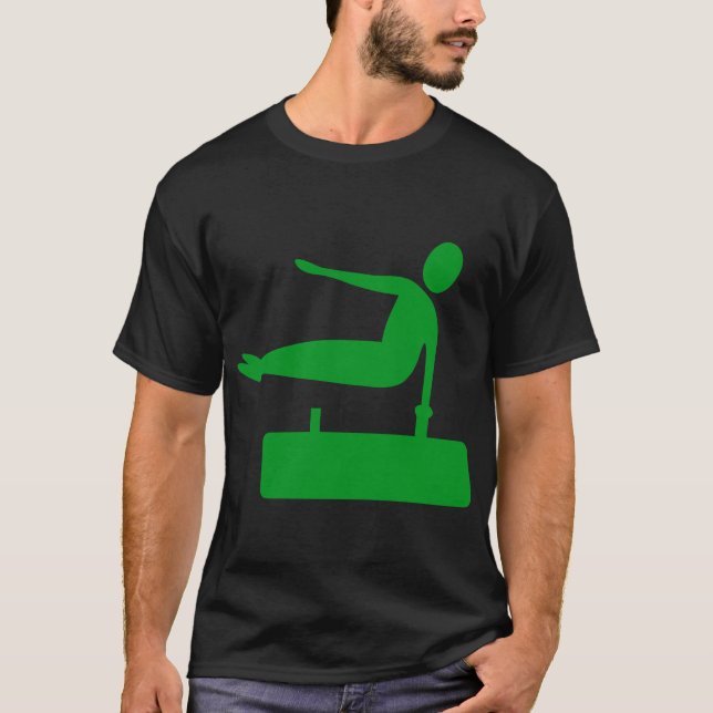 Camiseta Figura de salto: verde-grama (Frente)