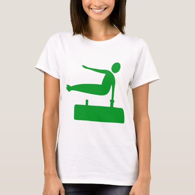 Camiseta Figura de salto: verde-grama (Frente)