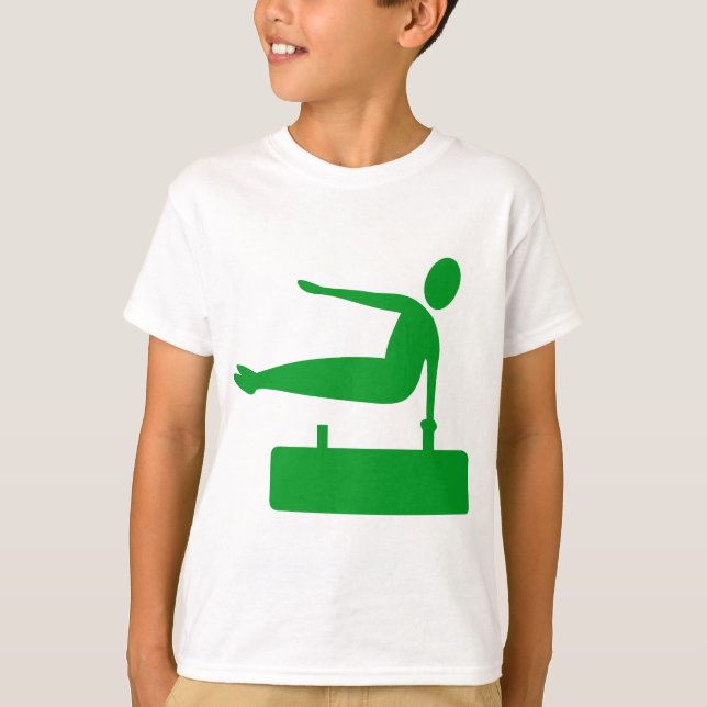 Camiseta Figura de salto: verde-grama (Frente)