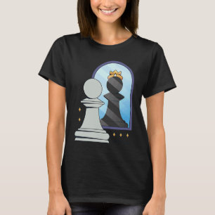 Camiseta figura de xadrez rei jogo rainha cavalo peças cava