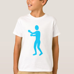 Camiseta Figura do encaixotamento - azul-céu