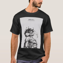 Camiseta Figura do Titã de Ataque Escuro Linha de Arte Anim