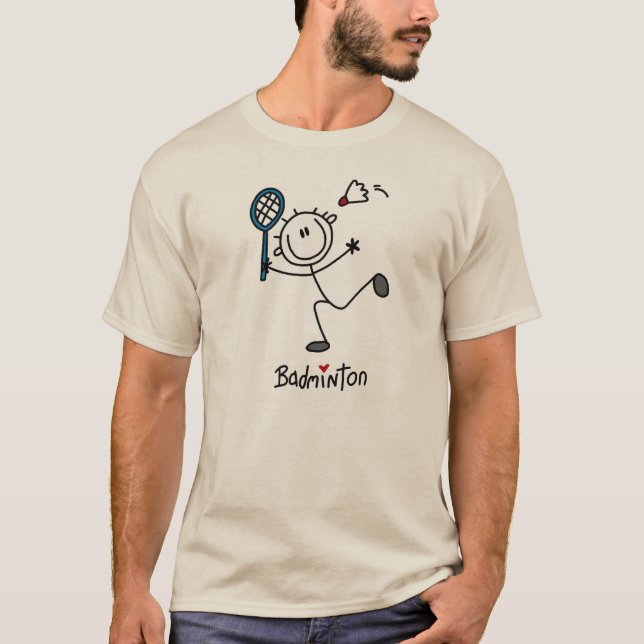 Camiseta Figura masculina básica Badminton da vara (Frente)
