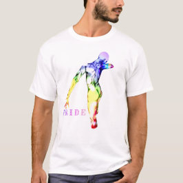 Camiseta figura masculina nas cores do orgulho