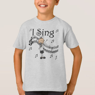 Camiseta Figura menina da vara eu canto t-shirt e presentes