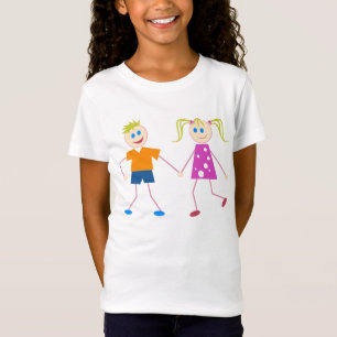 Camiseta Figura menino & menina da vara